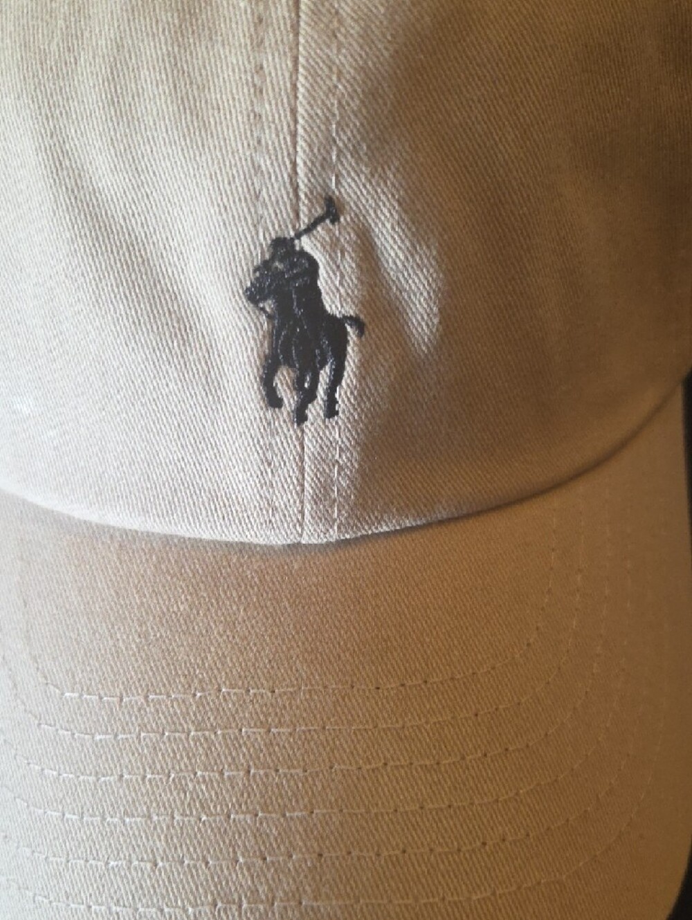 Ralph Lauren Stone Khaki Baseball Cap | Black Pony Logo | Adjustable Dad Hat - Picture 9 of 11